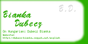 bianka dubecz business card